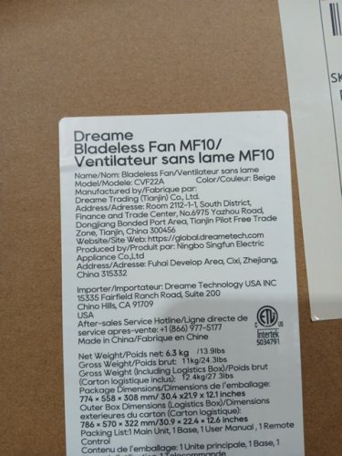 DREAME BLADELESS SMART TOWER FAN WITH 270° ROTATION - 39.8" - BEIGE (MODEL: CVF22A) image 3