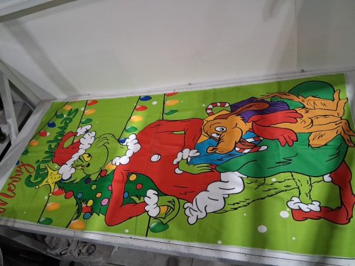 Merry Grinchmas Christmas fabric door cover Decoration - 71" x 35"- green/red (model: 54HQEJI9GJJB) image 2