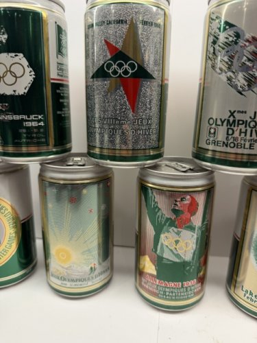 16 ASSTD COLLECTIBLE *FULL* ALE CANS OF THE WINTER OLYMPICS (ALL DIFFERENT YEARS FROM THE PAST) image 6