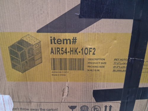 *2 boxes* aivituvin outdoor wooden cat/pet enclosure with 4 tiers - 77" x 36" x 69" - brown/gray(see notes) - (model: air54-hk) image 6