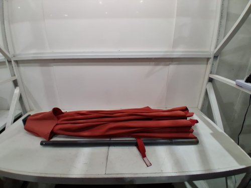 OUTDOOR PATIO TABLE UMBRELLA WITH CRANK HANDLE, 8 STURDY RIBS - 12FT - RED image 3