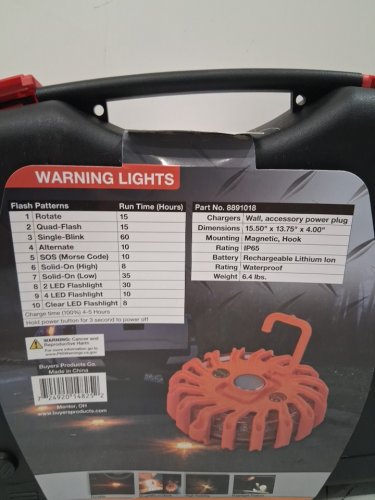 6pk Buyers Products Magnetic base Rechargable LED Emergency Road Strobe/Flare - 4.25" - orange (model:  8891018) image 5