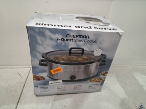 Chefman  Family Size Electric Slow Cooker with Dishwasher-Safe Crock - 7QT - Stainless Steel(model: rj15-7-ss) image 2
