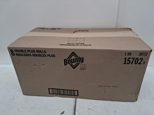 8pk bounty double plus paper towel rolls - 103 sheets/roll - white (model: 15702) image 2