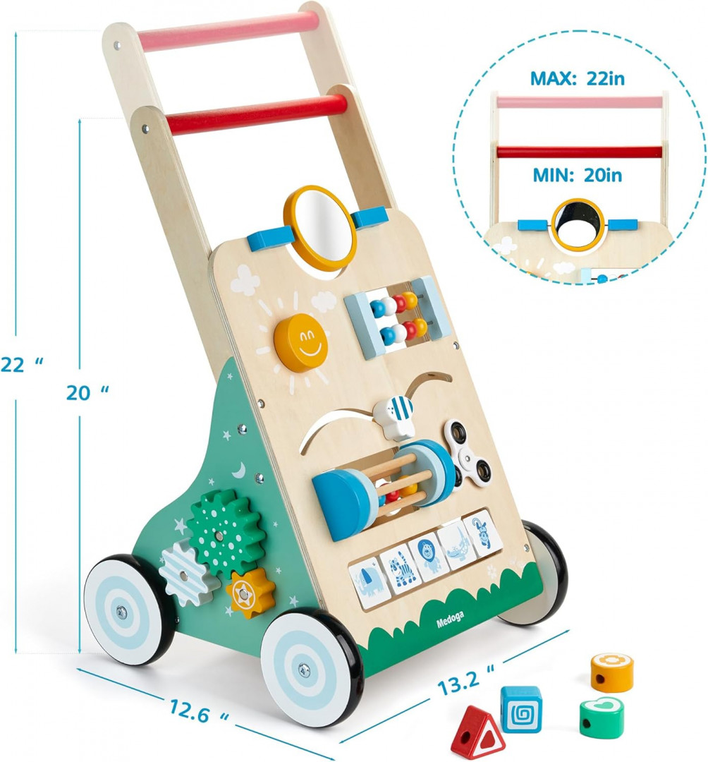 medoga wooden activity center & baby walker - 20" (model: BW001) image 2