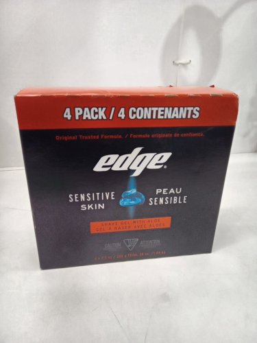 4PK men's edge sensitive skin shave gel with aloe - 269g each image 2