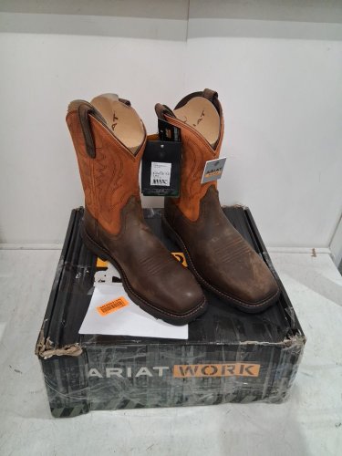 MEN'S ARIAT SIERRA WIDE SQUARE STEEL TOE WORK BOOT -  8.5 - brown/ember (style:10015191) image 2