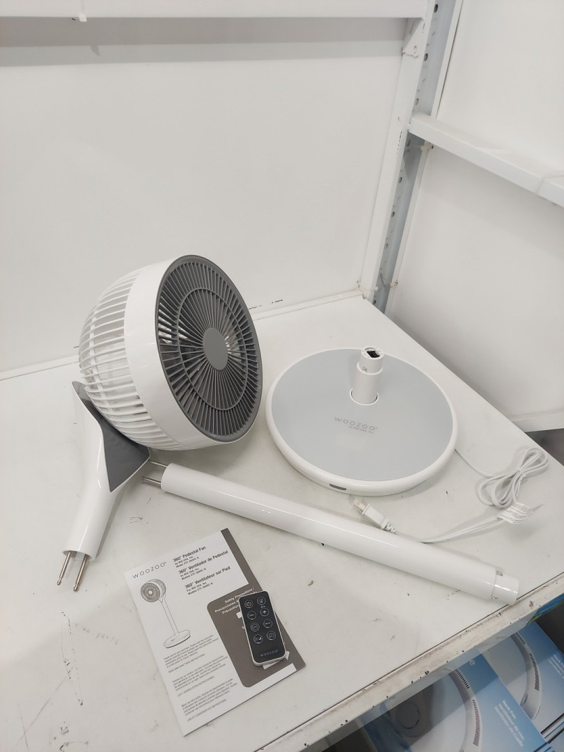 Woozoo 360° Pedestal 12-SPEED Air Circulator - ADJUSTABLE HEIGHT 21" TO 40" - WHITE (Model: STF-360DC/1747373) image 3