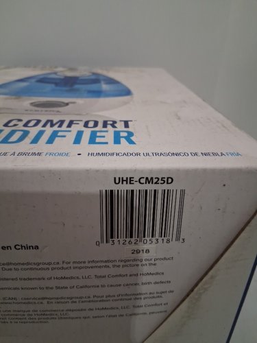 Homedics Total Comfort cool mist ultrasonic Humidifier with Demineralization Cartridge - 1GAL - White/Blue (Model: UHE-CM25D) image 4