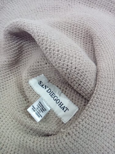 woman's San Diego Hat Company Cotton Crochet Floppy Hat - o/s - tan (model: chl5ostan) image 5