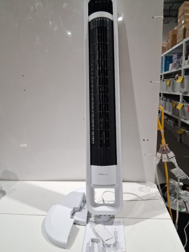 omnibreeze premium 38" Rotating tower fan with wifi CONTROL, 5-SPEEDS & REMOTE - white/BLACK (model: 5333021/dc2313r-g) image 3