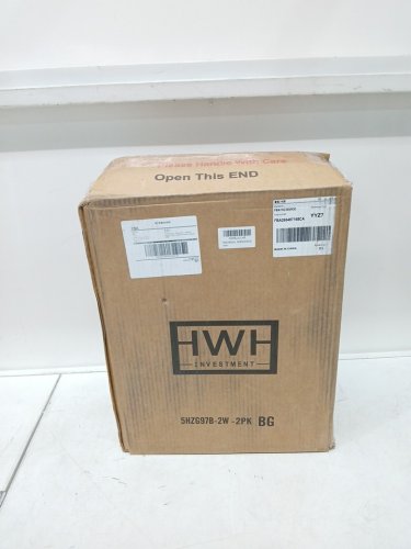 HWH INVESTMENT Modern 2-LIGHT Wall Sconce with Frosted Milk White Striped Glass Shade - 14.3" X 5.9" - BRUSHED GOLD - (MODEL:5HZG97B-2W) image 2