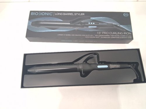BIO IONIC LONG BARREL PRO CURLING IRON HAIR STYLER - 1.5" - BLACK (MODEL: Z-FGTST-CL-1.5) image 3