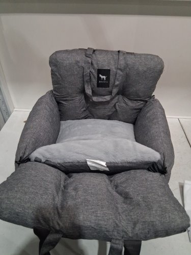 JACKO & CO Premium Dog Car Seat & Bed for Small and Medium Dogs up to 40lbs - MEDIUM - grey image 3