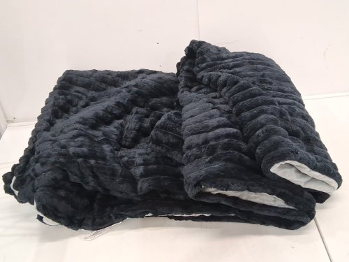 bedelite fluffy ribbed cozy fuzzy throw blanket - 88" x 88" - black image 3