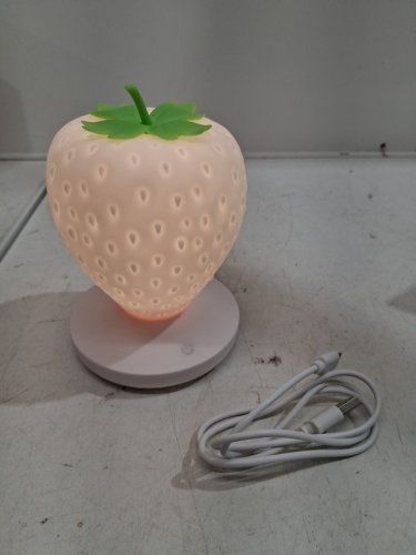 RECHARGEABLE DIMMABLE LED STRAWBERRY LAMP - 5.5" - WHITE image 2