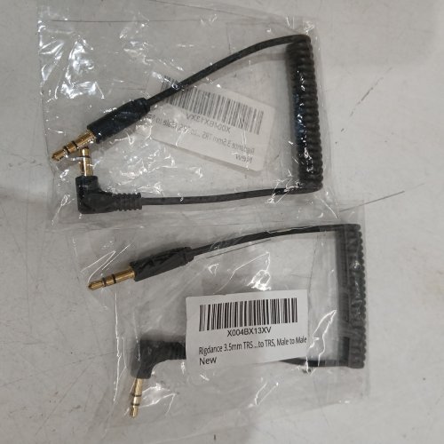 2 RIGDANCE MINI 3.5MM TRS MALE-TO-MALE AUDIO CABLES - BLACK, COILED image 2