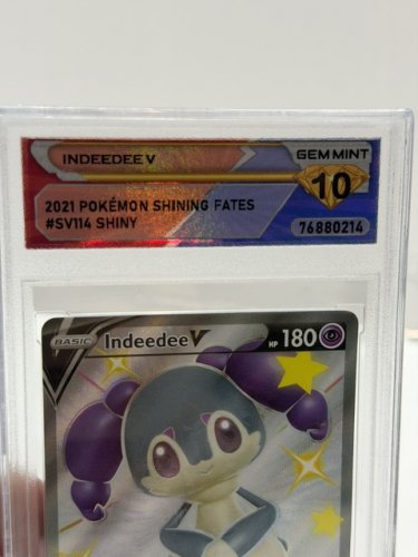 DSG GRADED GEM MINT 10 INDEEDEE V 2021 POKEMON SHINING FATES #SV114/SV122 SHINY image 2