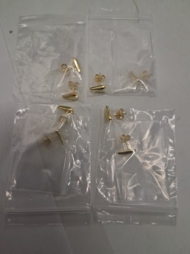 4PR womens unbranded gold heart 925 stud earrings - 8mm - gold plated image 4