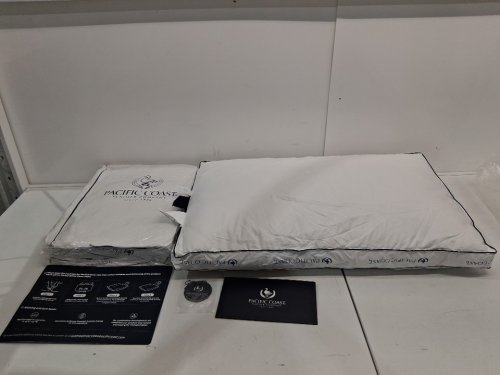 2PK pacific coast luxury hotel goose feather and down bed pillow with 100% cotton shell - QUEEN (20" x 30") - white (model: pcf-p2401fpggf-q) image 2