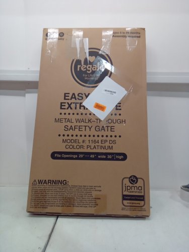 REGALO EASY STEP EXTRA WIDE BABY GATE - 29"- 49" X 30" - GREY (MODEL: 1164 EP DS) image 2