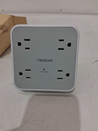 TESSAN SURGE PROTECTED MULTI-OUTLET WALL PLUG WITH USB TYPE C AND A PORTS - 15W - WHITE/GREY (MODEL: TS-WM1026-C) image 3