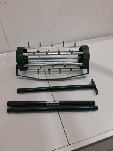ProYard Rolling Green Steel Lawn Aerator With Modular Handle - 57.5" - green (model:180089) image 2