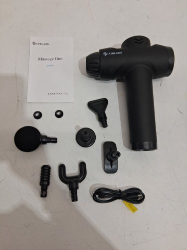 AERLANG RECHARGEABLE HANDHELD DEEP TISSUE MASSAGE GUN - BLACK (MODEL: EM9) image 4