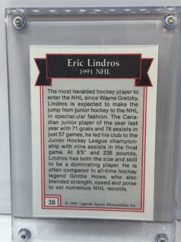 8 OHL ERIC LINDROS OSHAWA GENERALS COLLECTIBLE CARDS IN HARD SCREW DOWN PROTECTIVE CASES image 5