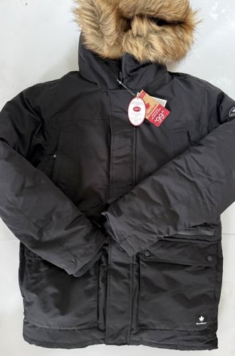 MEN'S CANADIANA FUR TRIM HOODED PARKA JACKET - SMALL - BLACK (STYLE: CDF45043MN) image 2