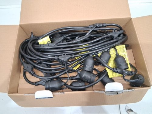 feit electric weatherproof led 24-light string lights with 2 spare lightbulbs - 48ft - black (model: 1603293) image 3