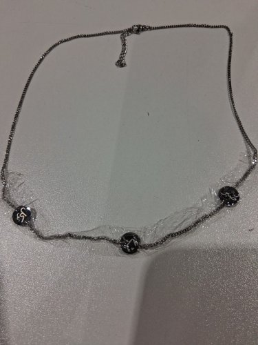 minimalistic calligraphy "صبر,شكر, تَوَكُّل (Trust in God, Gratitude, Patience)" coin pendant chain necklace -10mm each pendant/18.5" - 20.5" - silver image 4