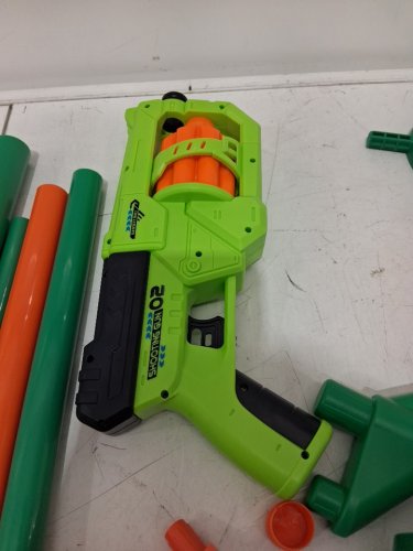 Kids Rotating Shooting Game with Toy Gun and Foam Darts - Green / Orange (Model: 801-7) image 4