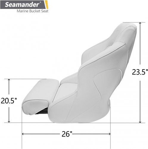 Seamander Captain boat Bucket Seat - 23.5" - white (model: bs002gbt) image 3