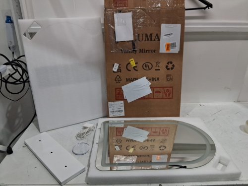 rounded halumao vanity mirror with lights & small magnification mirror - 3 light settings - 16" x 23.5" - white (model : B0DZGPS7M9 / BRY-4060) image 4