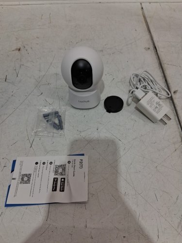 LAXIHUB 360° VIEW 2K SMART CAMERA WITH PHONE APP, PAN/TILT, MOTION & SOUND DETECTION, NIGHT VISION, TWO-WAY AUDIO, WORKS WITH ALEXA - WHITE (MODEL: P2T) image 3