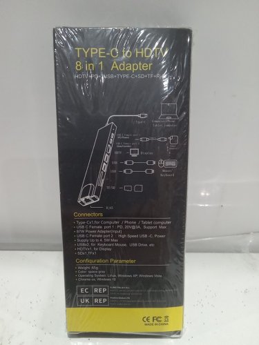 Dream Quest 8-IN1 USB-C to HDTV Adapter - 100W - 4KHDMI - Grey (Model: Y49J) image 4