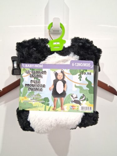 TODDLER PALAMON LIL' STINKER SKUNK COSTUME - 6-12 MONTHS - BLACK/WHITE image 2