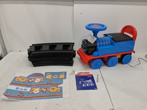 2-IN-1 Electric Kids Ride On Car Toy Train with Tracks - 6v - 20.3" - Blue (model: TQ10108US-NY) image 2