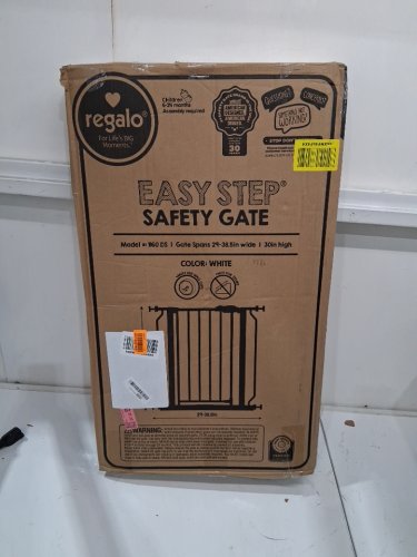 REGALO EASY-STEP METAL WALK-THROUGH SAFETY GATE - 30" X 29'' - 38.5'' - WHITE (MODEL: 1160DS) image 4