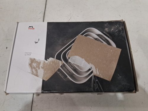 2PC STAUB CERAMIC GRATIN BAKING DISH SET - 7.5" x 6"/10.5" x 7.5"/ 13" x 9" - DARK BLUE image 2