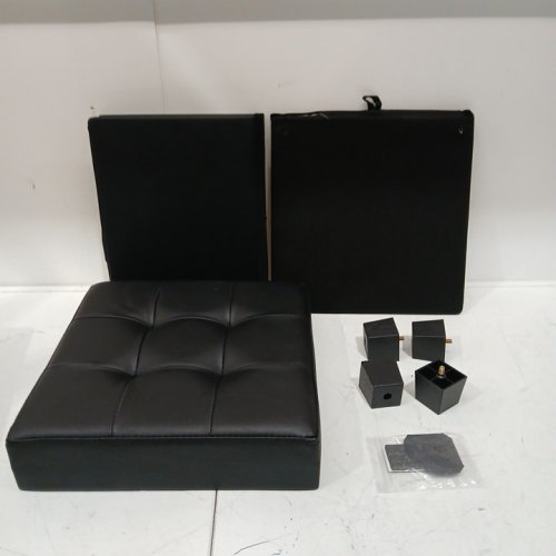 SONGMICS SMALL STORAGE OTTOMAN FOOTREST WITH LEGS - 15" X 15" X 15.8" - black - (model:lsf0512b02) image 3