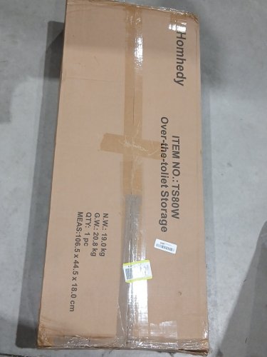 Homhedy Over The Toilet Storage Cabinet - 8" x 31" x 65"- white (model: ts80w) image 3