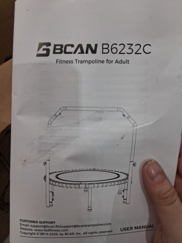 bcan Foldable Mini Trampoline with Adjustable Handlebar - 40" - 450LB CAP - green/black (model: tx-6232c/40in) image 8