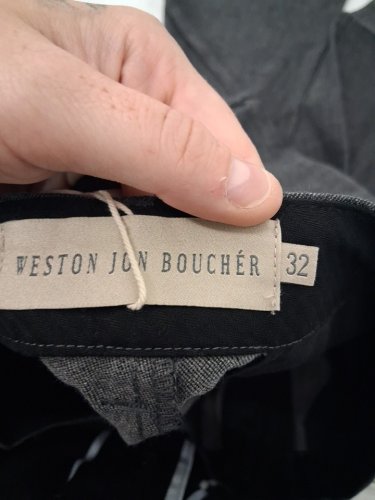 men's weston jon boucher Havana Comfort Linen Slim Fit Pants - size 34 - charcoal pebble image 4