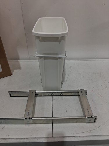 Knape & Vogt REAL SOLUTIONS in-Cabinet Single Pull Out Trash Can - 20QT - White image 2