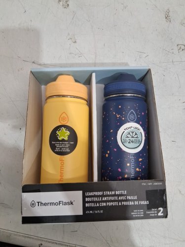 2PK ThermoFlask Stainless Steel Bottle - 16oz - yellow/blue (model: 2880559) image 2