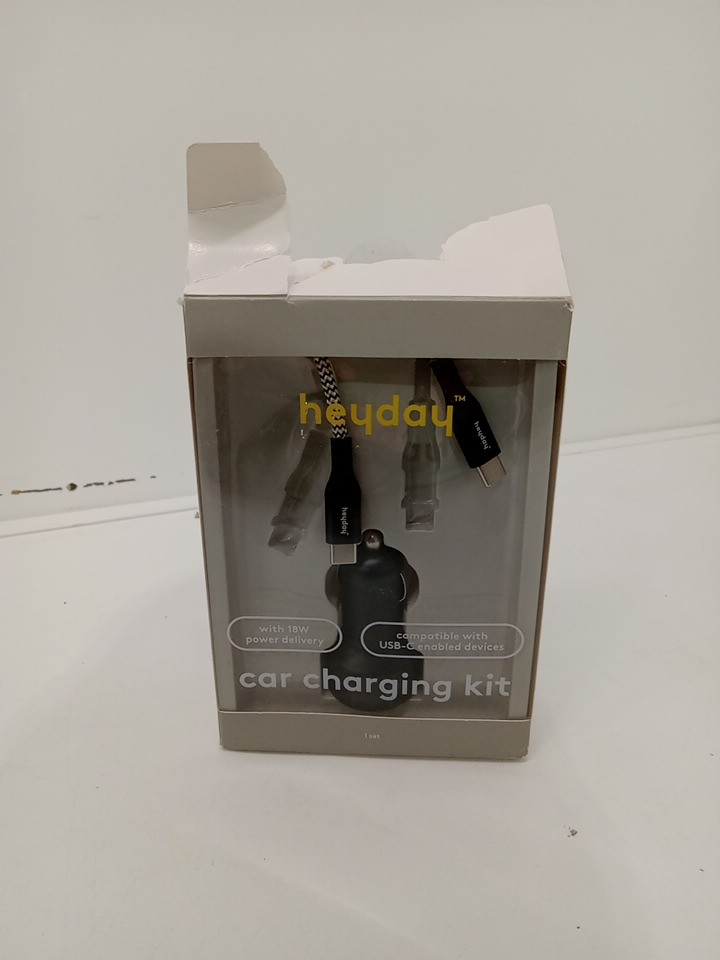 2pc Heyday USB-C to USB-C phone Car Charging Kit - 18W Delivery - 6FT - black image 2