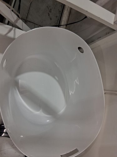 IRIS USA Large Stylish Round Top Entry Cat Litter Box with Scoop - 20.5" x 16.1" x 14.6" - 6.5l - white/beige (model: punt-530) image 4