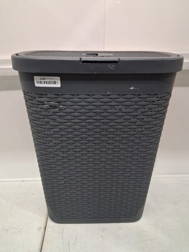 mind reader slim laundry hamper - 40l - grey (model: 40hamp-gry) image 3